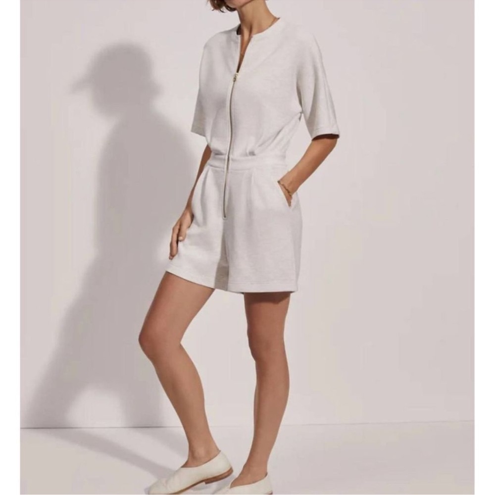 Varley White Short Sleeve Jumpsuit